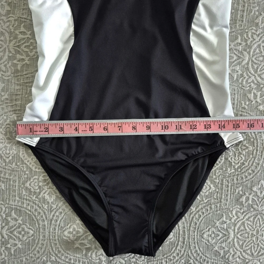 Holipick One Piece Swimsuit Black One Shoulder Tummy Control‎ Women's Large NWT